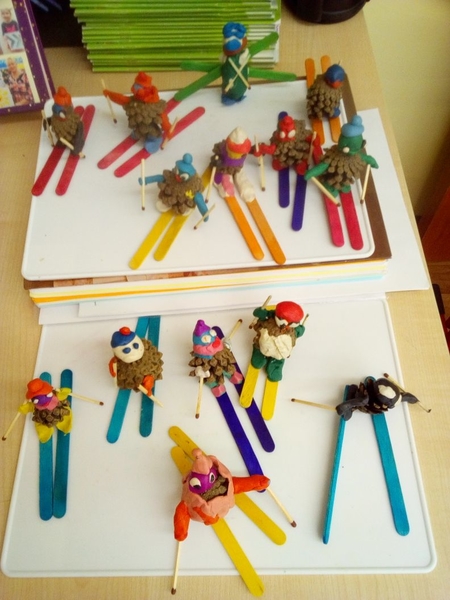 лепка лыжник в средней группе