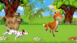 Голоса животных и птиц - Собаки гонят лисицу ( Мультик для детей )